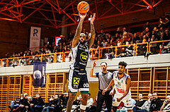 Basketball, win2day Basketball Superliga 2024/25, Grunddurchgang Runde 18, BBC Nord Dragonz, Gmunden Swans, Devon Cooper (1)