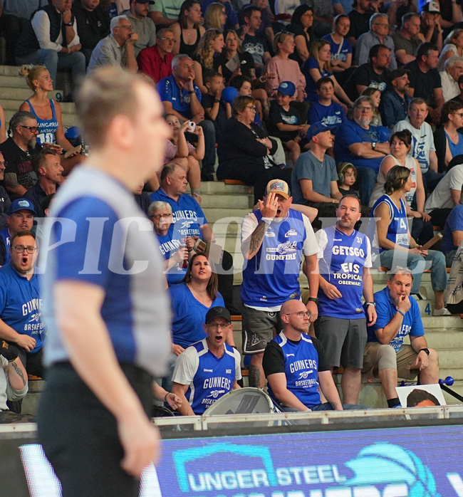 Basketball, Basketball Superliga 2024/25, Playoffs, Viertelfinale Spiel 3, Oberwart Gunners vs. Kapfenberg 