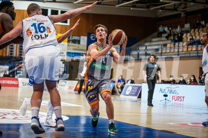 Basketball, bet-at-home Basketball Superliga 2020/21, Platzierungsrunde, 2. Runde, Oberwart Gunners, Klosterneuburg Dukes, Valentin Bauer (14)