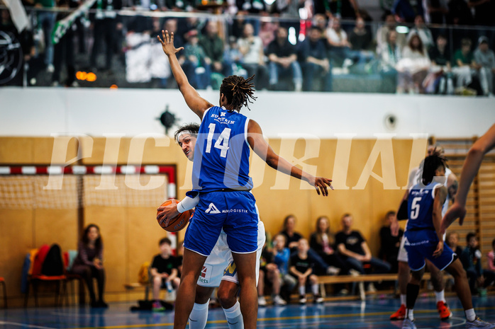 Basketball, Basketball Zweite Liga 2024/25, Viertelfinale Spiel 2, UDW Alligators, Kufstein Towers, Marko Kolaric (30), Arthur Noba (14)