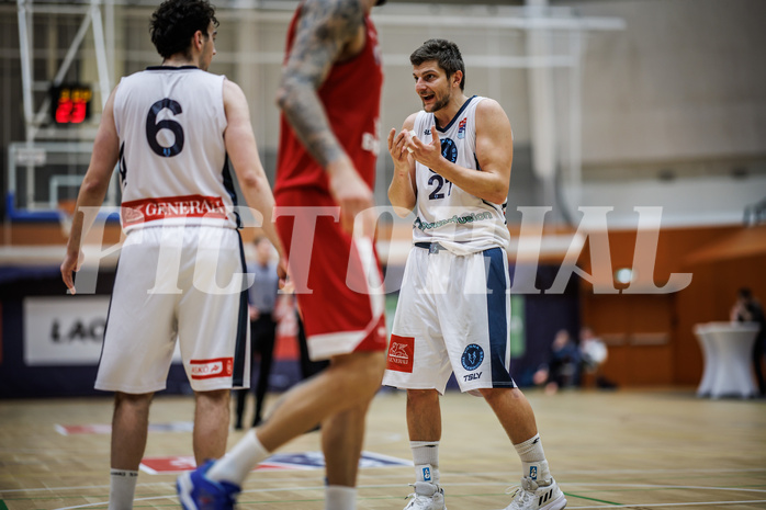 Basketball, Win2Day Superliga 2023/24, Grunddurchgang 17.Runde, Vienna Timberwolves, BC Vienna, Paul Rotter (6), Moritz Lanegger (21)