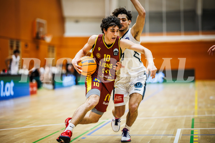 Basketball, Basketball Zweite Liga 2024/25, Grunddurchgang 20.Runde, Vienna Timberwolves, Traiskirchen Lions NexGen, David Hofstädter (10), Armin Karian (7)