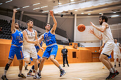 Basketball, Basketball Zweite Liga 2022/23, Grunddurchgang 11.Runde, Basket Flames, Pirlo Kufstein Towers, Luka Bozak (6), Jernej Andolsek Heine (1), Fabio Thaler (13), Evan Frank (24)