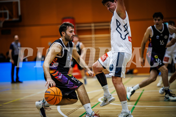 Basketball, Basketball Zweite Liga 2024/25, Grunddurchgang 3.Runde, Vienna Timberwolves, Vienna United, Marko Bakula (19), Philipp D'Angelo (9)