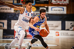 Basketball, bet-at-home Basketball Superliga 2021/22, Platzierungsrunde Spiel 1, Oberwart Gunners, Gmunden Swans, Daniel Friedrich (6)