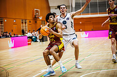 Basketball, Basketball Zweite Liga 2024/25, Grunddurchgang 20.Runde, Vienna Timberwolves, Traiskirchen Lions NexGen, Obinna Ndukwe (2), Vincent Balau (8)