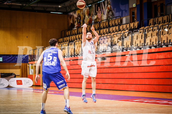Basketball, bet-at-home Basketball Superliga 2020/21, Platzierungsrunde 9.Runde, Kapfenberg Bulls, Oberwart Gunners, Thomas Schreiner (5)