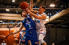 Basketball, bet-at-home Basketball Superliga 2021/22, Grunddurchgang Runde 14, Oberwart Gunners, Vienna D.C. Timberwolves, Edi Patekar (9)