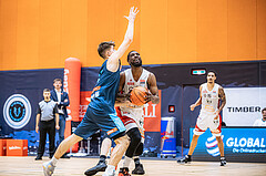 Basketball, Win2Day Superliga 2022/23, Grunddurchgang 6.Runde, Vienna D.C. Timberwolves, BC GGMT Vienna, Jakob Lohr (12), Carlos Novas Mateo (2)