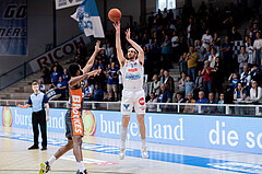 Basketball, Basketball Superliga 2022/23, Viertelfinale Spiel 3, Oberwart Gunners, Klosterneuburg Dukes, Arnold Fripp (3), John Joseph Rauch (11)