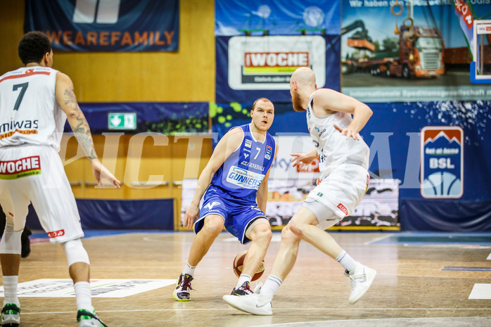 Basketball, bet-at-home Basketball Superliga 2020/21, Grunddurchgang 10.Runde, Kapfenberg Bulls, Oberwart Gunners, Sebastian Käferle (7)