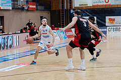 Basketball, Basketball Superliga 2022/23, Platzierungsrunde 3, Oberwart Gunners, BC Vienna, Derek Hanes (14), Jozo Rados (3)