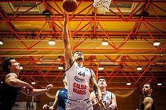 Basketball, win2day Basketball Superliga 2022/23, Grunddurchgang Runde 18, BBC Nord Dragonz, Vienna DC Timberwolves, Fabio Söhnel (44)