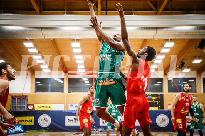 Basketball, bet-at-home Basketball Superliga 2021/22, Grunddurchgang 5.Runde, Traiskirchen Lions, Kapfenberg Bulls, Kareem Jamar (17)