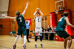 Basketball, Basketball Zweite Liga 2024/25, Grunddurchgang 12.Runde, Vienna Timberwolves, Dornbirn Lions, Laurynas Vitosis (7), Philipp D'Angelo (9)