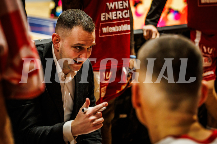 Basketball, win2day Basketball Superliga 2023/224, Grunddurchgang Runde 22, BBC Nord Dragonz, BC Vienna, Hrvoje Radanovic (Head. Coach)