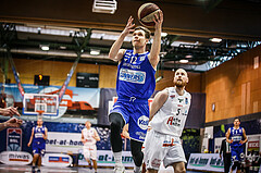 Basketball, bet-at-home Basketball Superliga 2020/21, Platzierungsrunde 9.Runde, Kapfenberg Bulls, Oberwart Gunners, Jonathan Knessl (12)