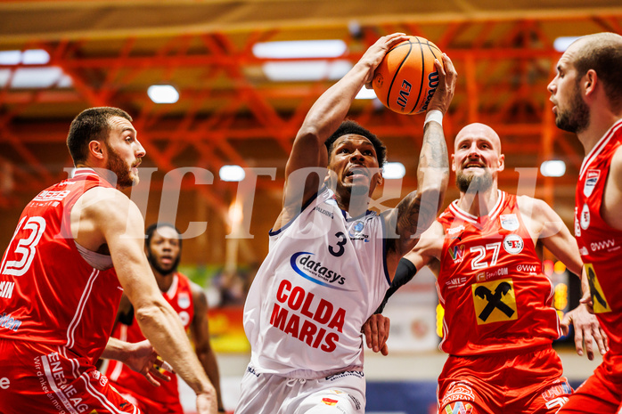 Basketball, win2day Basketball Superliga 2024/25, Grunddurchgang Runde 3, BBC Nord Dragonz, Flyers Wels, Rayshawn Mart (3)