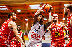 Basketball, win2day Basketball Superliga 2024/25, Grunddurchgang Runde 3, BBC Nord Dragonz, Flyers Wels, Rayshawn Mart (3)