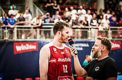 Basketball, FIBA EuroBasket 2025 Qualifiers , , AUSTRIA, IRELAND, Rafael Dobler (Speaker), Jakob PÖLTL (12)