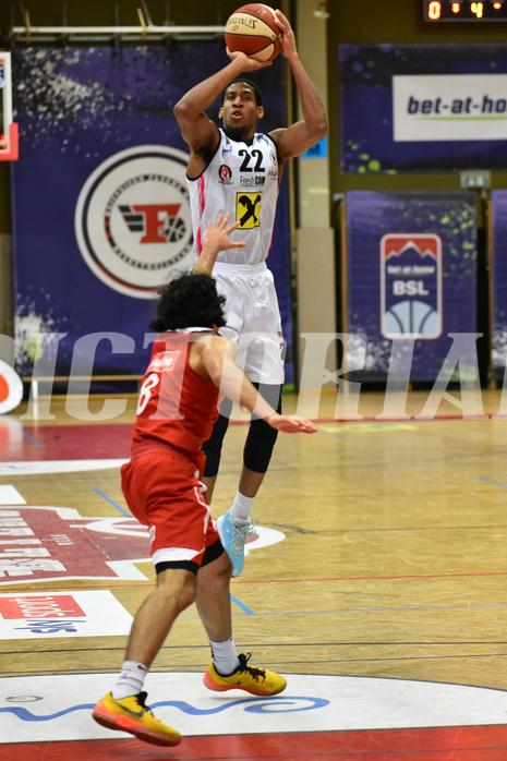 Basketball Superliga 2020/21, Grunddurchgang 8. Runde Flyers Wels vs. BC Vienna, Jarvis Ray (22), Alex Robinson (8),


