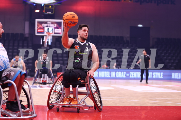 19.01.2025, Graz, Raiffeisen Sportpark, Rollstuhl BB Cup 2025, Finale, Flinkstones Graz vs Sitting Bulls Klosterneuburg,  