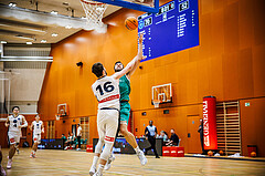 Basketball, Basketball Zweite Liga 2024/25, Grunddurchgang 14.Runde, Vienna Timberwolves, KOS Celovec, Maximilian Seher (16), Veljko Dena (10)
