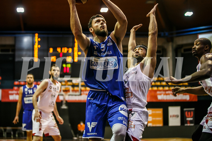 Basketball, bet-at-home Basketball Superliga 2020/21, Grunddurchgang 7. Runde, BC Vienna, Oberwart Gunners, Ignas Fiodorovas (5)