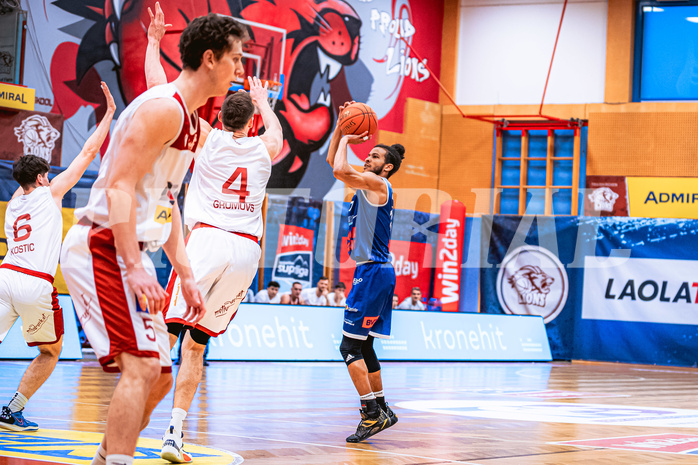 Basketball, Win2Day Superliga 2022/23, 6. Qualifikationsrunde, Traiskirchen Lions, BBC Nord Dragonz, Kyran Jordan Mc Clure (13)