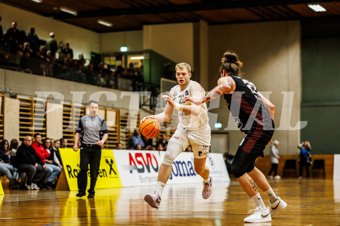 Basketball, Basketball Zweite Liga 2024/25, Grunddurchgang 17.Runde, Mattersburg Rocks, Mistelbach Mustangs, Asdren Drew Koka (22)