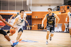 Basketball, Win2Day Superliga 2022/23, Grunddurchgang 8.Runde, Vienna Timberwolves, Gmunden Swans, Paul Rotter (66), Lukas Schartmüller (11)