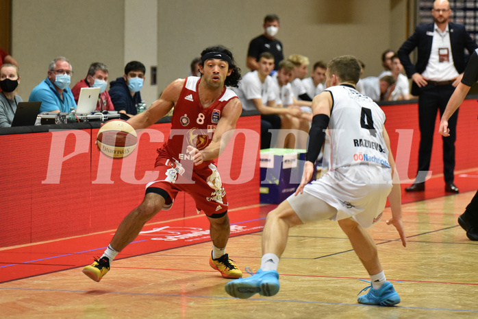 Basketball Superliga 2020/21, Grunddurchgang 8. Runde Flyers Wels vs. BC Vienna, Alex Robinson (8),Jan Raszdevsek (4),
