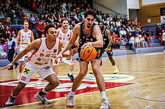 Basketball, Win2Day Superliga 2024/25, Grunddurchgang 15.Runde, Traiskirchen Lions, Fuerstenfeld Panthers, Obinna Anthony Ndukwe (2), Mario Spaleta (17)
