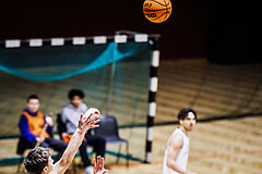 Basketball, Basketball Zweite Liga 2023/24, Grunddurchgang 17.Runde, Basket Flames, Union Deutsch Wagram Alligators, Patrick Fister (13), Simon Marek (11)