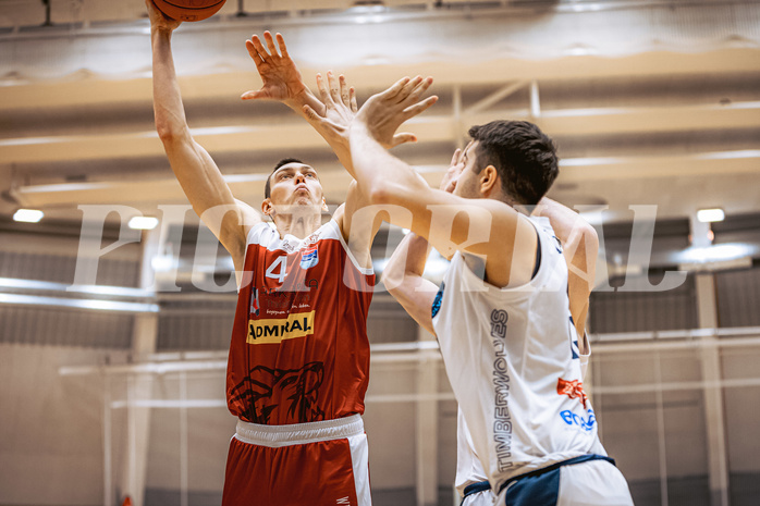 Basketball, Win2Day Superliga 2022/23, Grunddurchgang 15.Runde, Vienna Timberwolves, Arkadia Traiskirchen Lions, Ilja Gromovs (4)