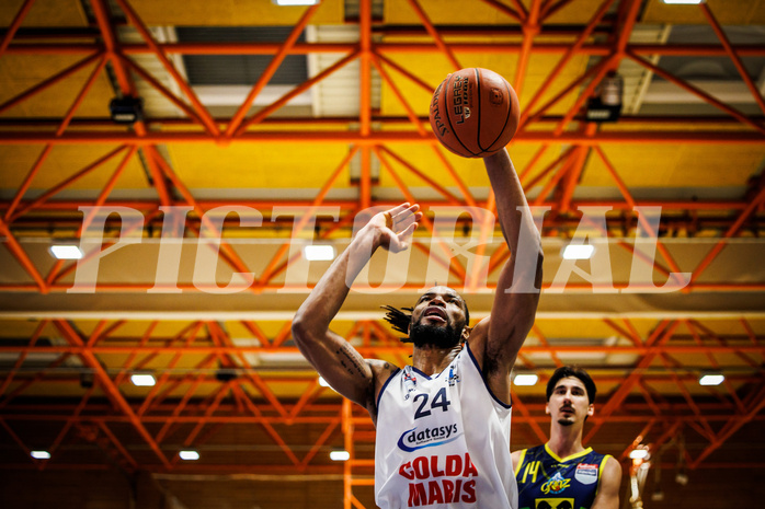 Basketball, win2day Basketball Superliga 2022/23, Grunddurchgang Runde 21, BBC Nord Dragonz, UBSC Graz, Aristide Boya (24)
