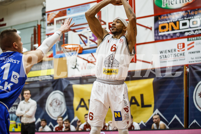 Basketball, Admiral Basketball Superliga 2019/20, Grunddurchgang 17.Runde, Traiskirchen Lions, Oberwart Gunners, Shawn L. Ray (6)