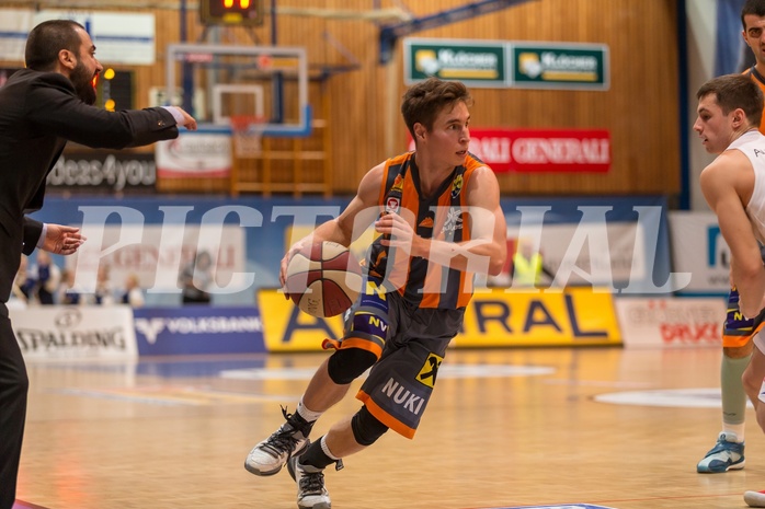 Basketball, ABL 2017/18, Grunddurchgang 17.Runde, Oberwart Gunners, Klosterneuburg Dukes, Valentin Bauer (14)
