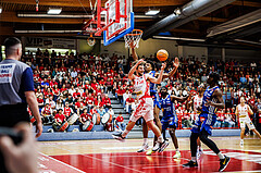 Basketball, Win2Day Superliga 2024/25, Playoffs, Halbfinale Spiel 2, Traiskirchen Lions, Oberwart Gunners, Moritz Lanegger-Rest (8)
