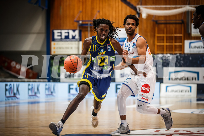 Basketball, bet-at-home Basketball Superliga 2021/22, Platzierungsrunde Spiel 8, Oberwart Gunners, UBSC Graz, Lesly Varner (11)