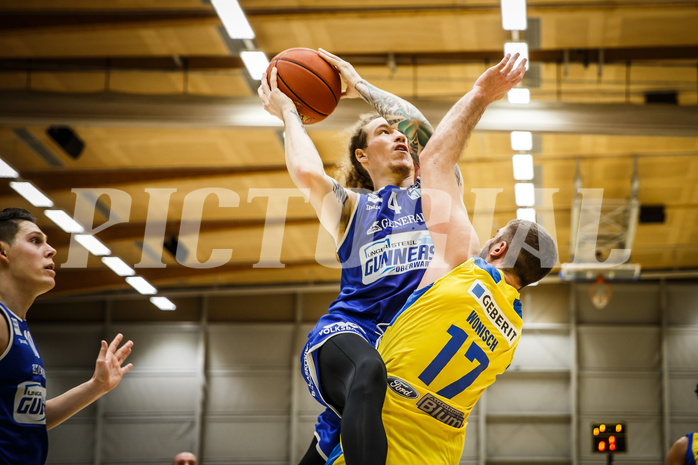 Basketball, bet-at-home Basketball Superliga 2021/22, Grunddurchgang 15.Runde, SKN St. Pölten Basketball, Oberwart Gunners, Travis Atson (4)