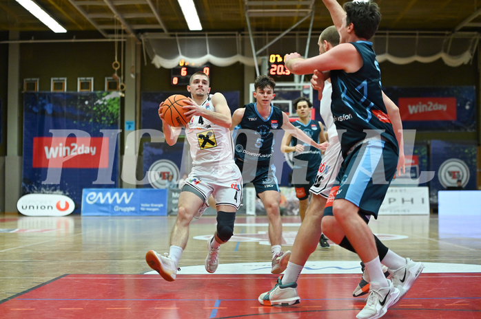 Basketball, Superliga 2023/24, Grunddurchgang 22. Runde, Flyers Wels vs. Vienna Timberwolves,
