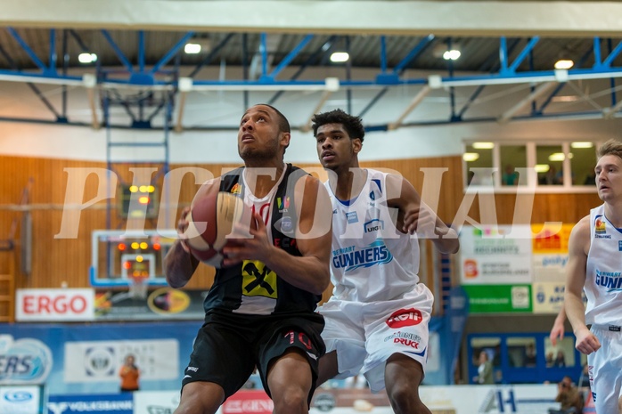 Basketball, ABL 2017/18, Grunddurchgang 21.Runde, Oberwart Gunners, WBC Wels, Elijah Wilson (10)