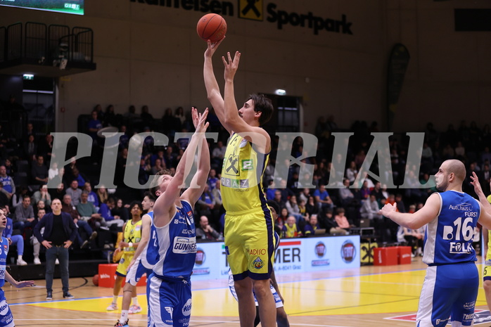 18.02.2023, Graz, Raiffeisen Sportpark Graz, Basketball Superliga 2022/23, Grunddurchgang, Runde 22, UBSC Raiffeisen Graz vs. Unger Steel Gunners Oberwart