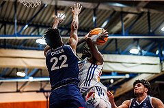 Basketball, win2day Basketball Superliga 2024/25, Grunddurchgang Runde 19, Oberwart Gunners, BBC Nord Dragonz, Siegfried Reid (5)