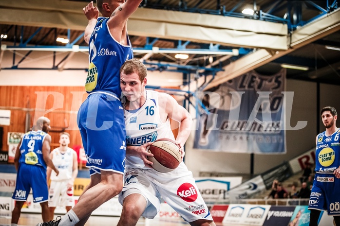 Basketball, ABL 2017/18, Grunddurchgang 31.Runde, Oberwart Gunners, Gmunden Swans, Renato Poljak (16)