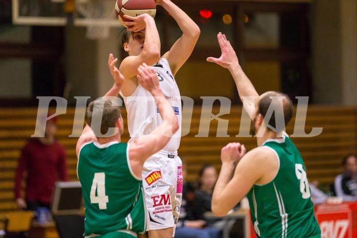 Basketball, 2.Bundesliga, Grunddurchgang 11.Runde, Mattersburg Rocks, KOS Celovec, Benjamin BERNLEITHNER 13), Ziga Erculj (4), Jakob Strazar (8)