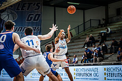 Basketball, bet-at-home Basketball Superliga 2021/22, Grunddurchgang Runde 14, Oberwart Gunners, Vienna D.C. Timberwolves, Rob Howard (5)