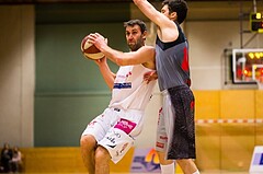 Basketball, 2.Bundesliga, Grunddurchgang 10.Runde, Mattersburg Rocks, Villach Raiders, Ramiz Suljanovic (15), Erik Rhinehart (11)