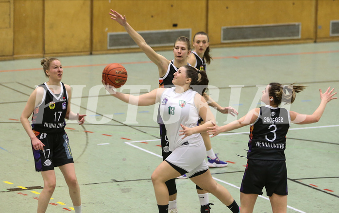 Basketball Damen Superliga 2021/22, Grundducrhgang 14.Runde Vienna United vs. KOS Celovec